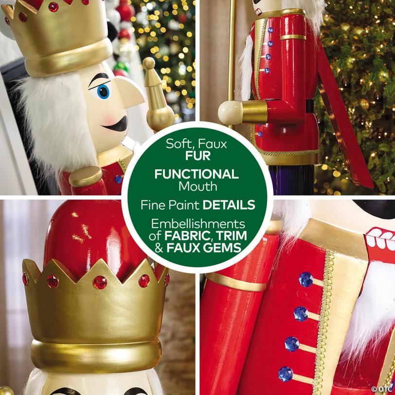 3 Ft. Large Classic Red Wood Holiday Nutcracker with Scepter