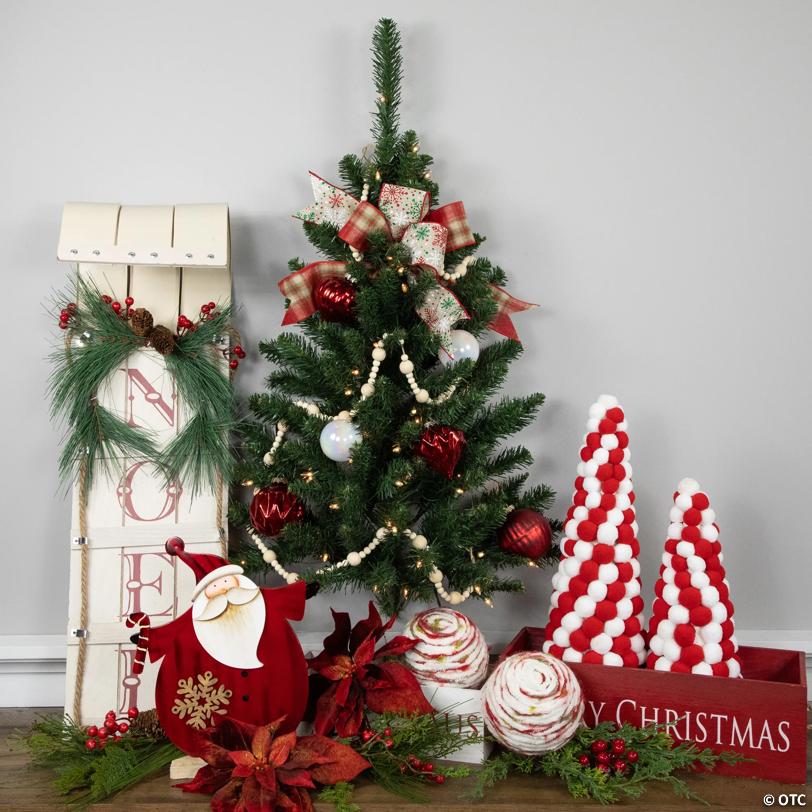 3' Pre-Lit Buffalo Fir Artificial Christmas Wall or Door Tree  Clear AlwaysLit Lights