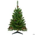 3' Pre-Lit Canadian Pine with Pine Cones Artificial Christmas Tree - Clear Lights