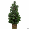 3' Snowy Pine Artificial Christmas Tree in Wooden Pot - Unlit