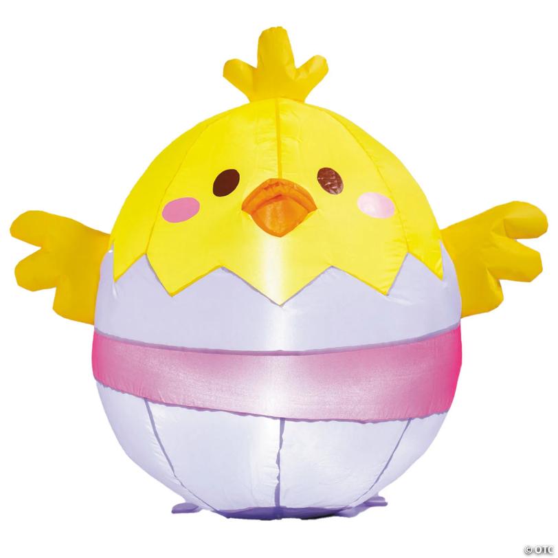 3 ft. Easter Whimsy Yellow Chick in Egg Airblown Decoration