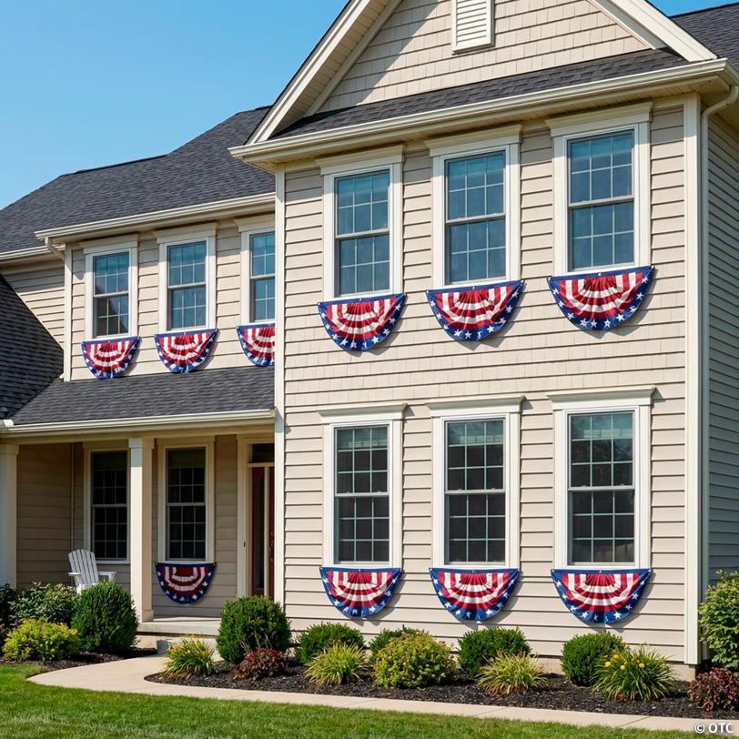 3 ft. x 1 1/2 ft. Bulk 10 Pc. Patriotic Vintage Americana Stars & Stripes Polyester Bunting