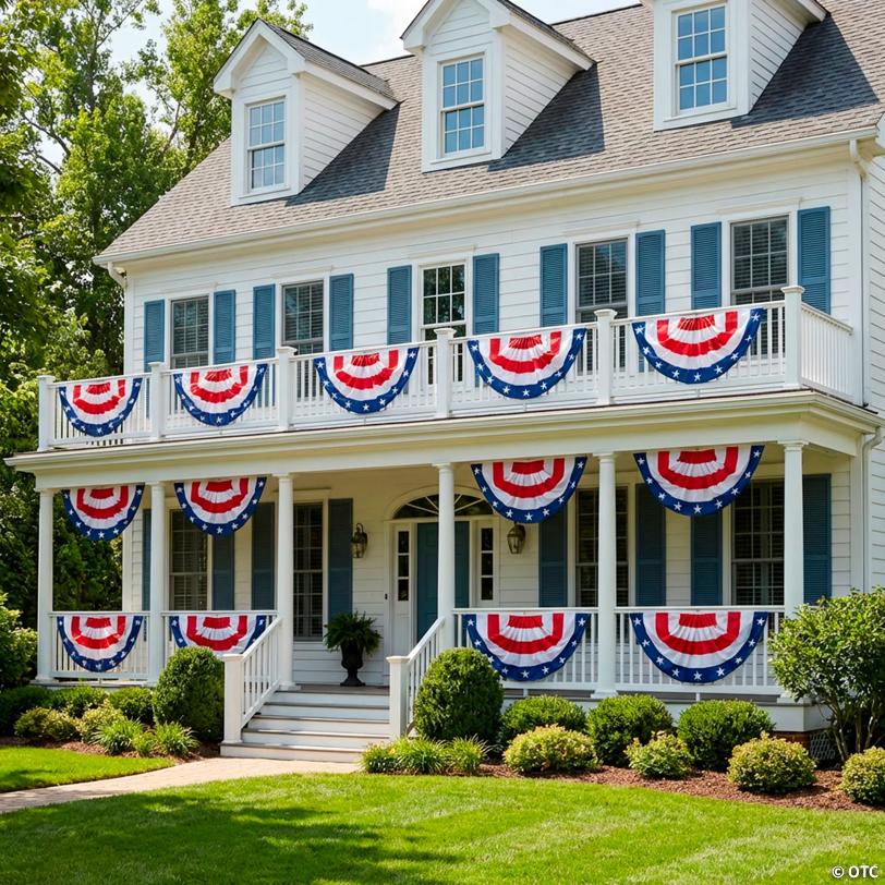 3 ft. x 1 1/2 ft. Bulk 10 Pc. Traditional Patriotic Lightweight Polyester Buntings