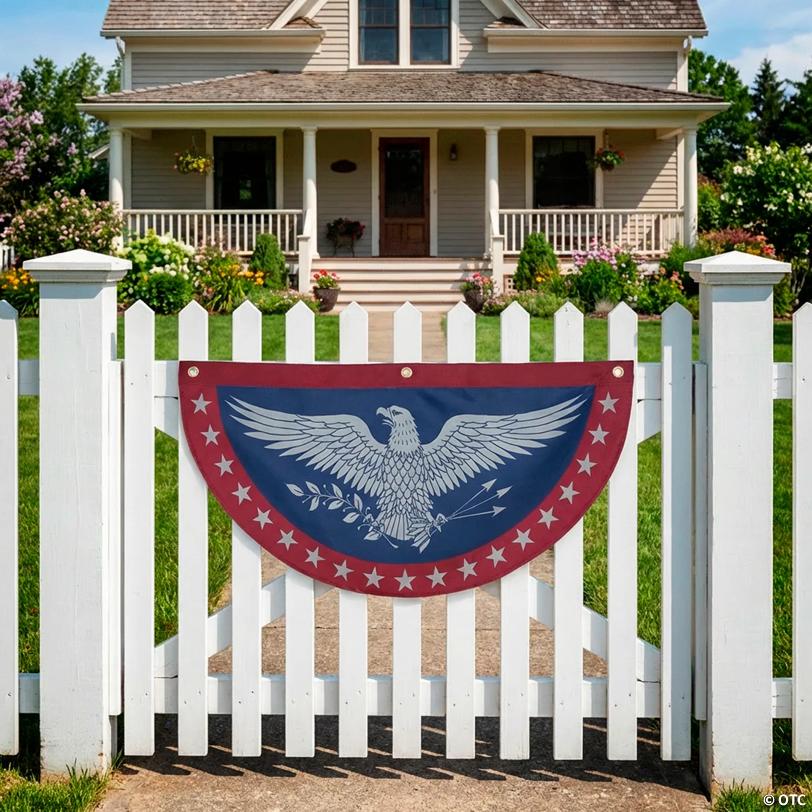 3 ft. x 1 1/2 ft. Patriotic Vintage Americana Eagle Polyester Canvas Bunting