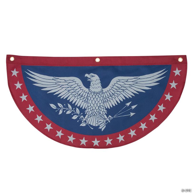 3 ft. x 1 1/2 ft. Patriotic Vintage Americana Eagle Polyester Canvas Bunting