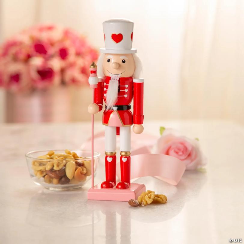 3" x 10" Classic Red Valentine's Day Wood Nutcracker Decoration