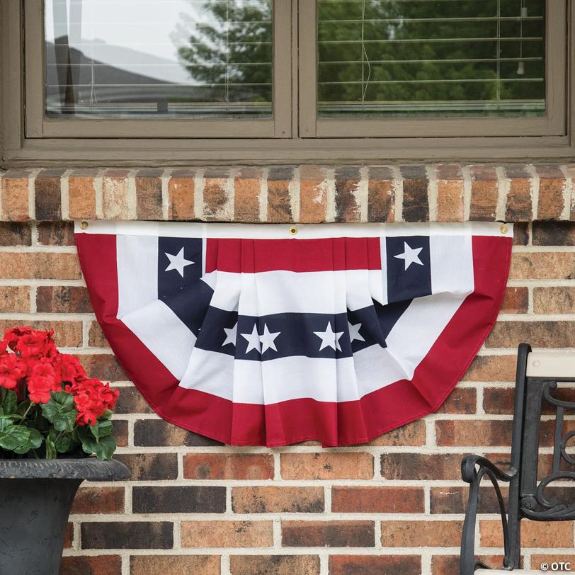 3' x 18" Small Pleated Patriotic Cloth Bunting