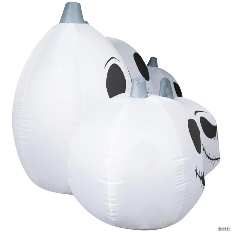 40" Blow-Up Inflatable Nightmare Before Christmas Jack Skellington Pumpkins with Built-In LED Lights Outdoor Yard Decoration