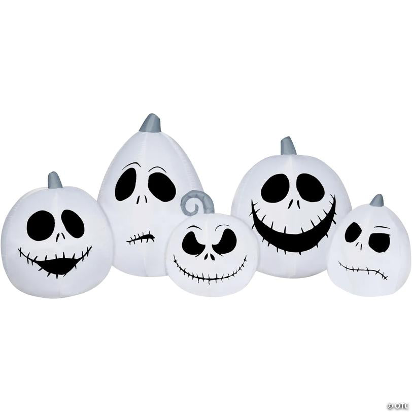 40" Blow-Up Inflatable Nightmare Before Christmas Jack Skellington Pumpkins with Built-In LED Lights Outdoor Yard Decoration