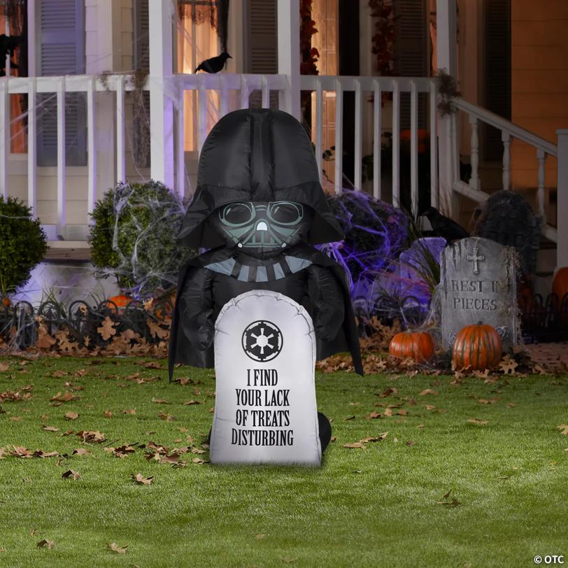 42" Airblown® Blowup Inflatable Stylized Darth Vader with Tombstone Halloween Outdoor Yard Decoration