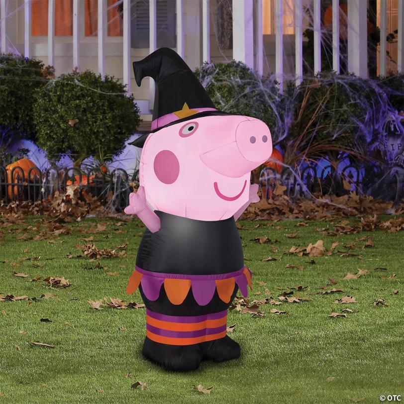 42" Airblown® Inflatable Peppa Pig Witch Halloween Outdoor Yard Decoration