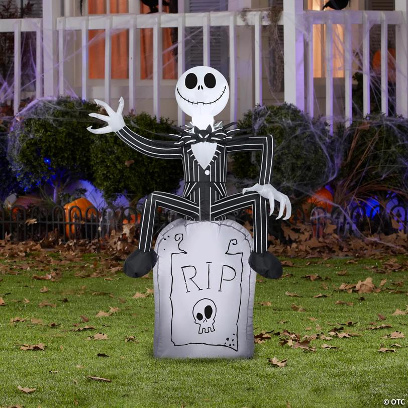 42" AirblownInflatable The Nightmare Before Christmas Jack on Tombstone Yard Decoration