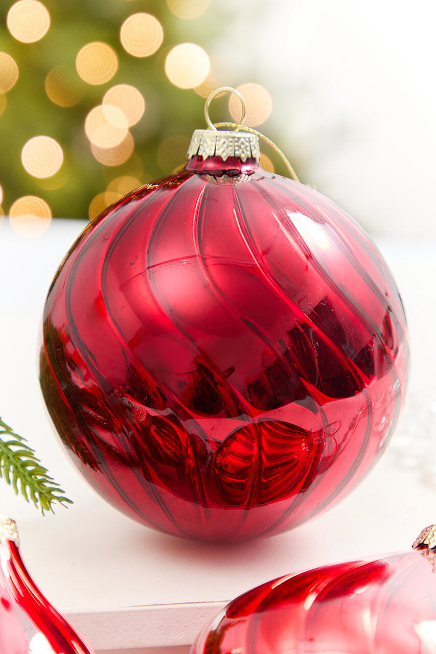 4" - 6" Red Blown Glass Ornament