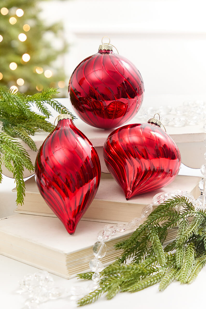 4" - 6" Red Blown Glass Ornament