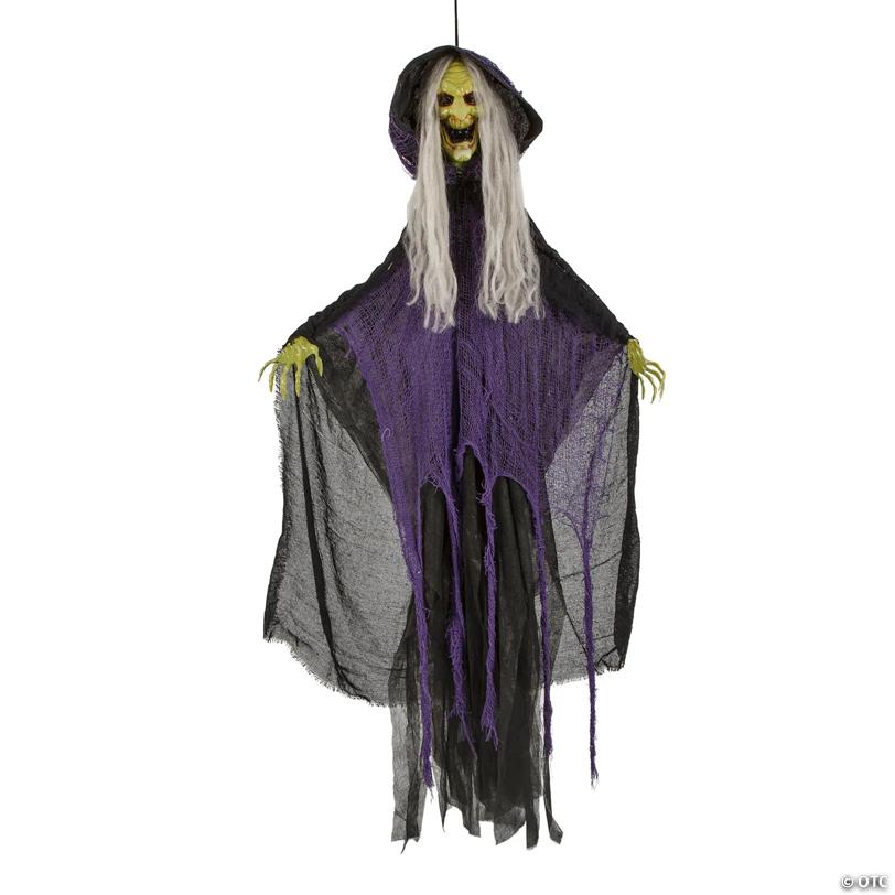 43 1/4" Hanging White-Haired Witch Halloween Decoration