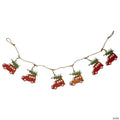 4.5' Red Vintage Truck with Tree Christmas Garland on Jute Rope