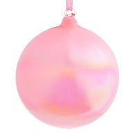 5" Iridescent Pink Glass Ball Ornament