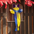 47 1/4" Hanging Light-Up Shaking Clown Animated Prop  Halloween Decoration