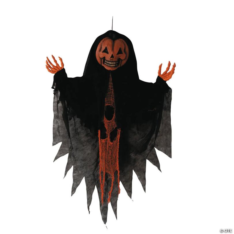 47 1/4" Shaking Hanging Orange Pumpkin Man Halloween Decoration