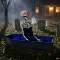 47" Animated Light-Up Rising Skeleton in Coffin Halloween Decoration