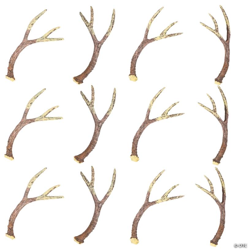 4” Deer Antler Resin Table Tosser Decorations - 12 Pc.