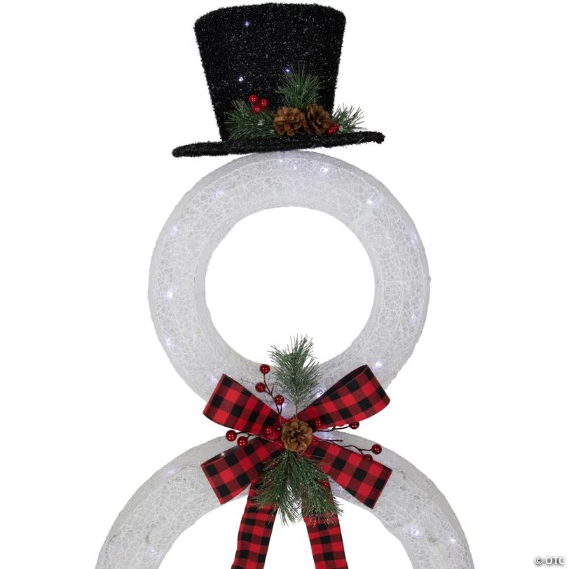 48" LED Lighted Wreath Snowman Outdoor Christmas Decoration