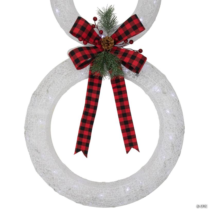 48" LED Lighted Wreath Snowman Outdoor Christmas Decoration