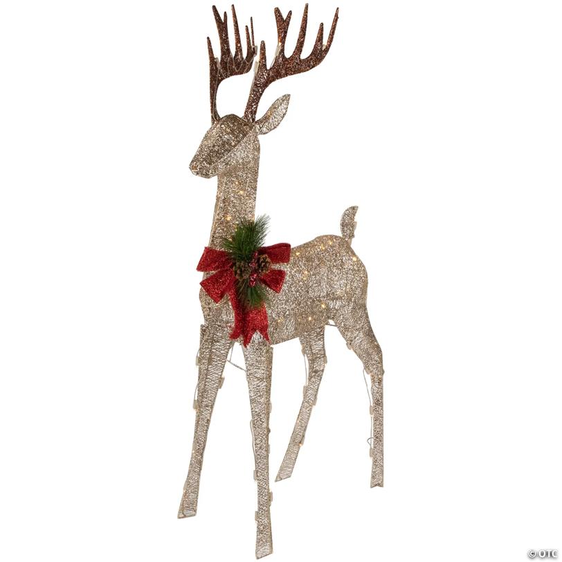 48" Pre-Lit LED Champagne Deer Outdoor Christmas Decoration