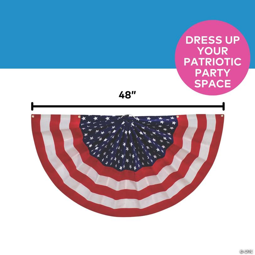 48" x 24" Bulk 10 Pc. Cloth Patriotic Flag Flocked Buntings