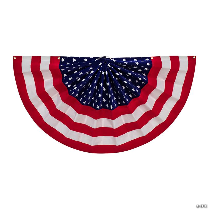 48" x 24" Fan Drape Stars & Stripes Flocked Bunting