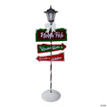 49.75-Inch Solar-Powered North Pole Light Up Lantern Post Christmas Sign