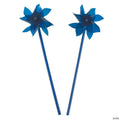 4 1/2" Blue Plastic Pinwheels with Blue Plastic Sticks - 36 Pc.