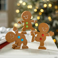 4 1/2" - 5 1/4" Christmas Gingerbread Figures in Yoga Poses Tabletop Decorations - 3 Pc.