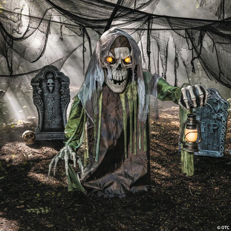 4 Ft. 10" Animated Light-Up Corroded Skeleton Reaper