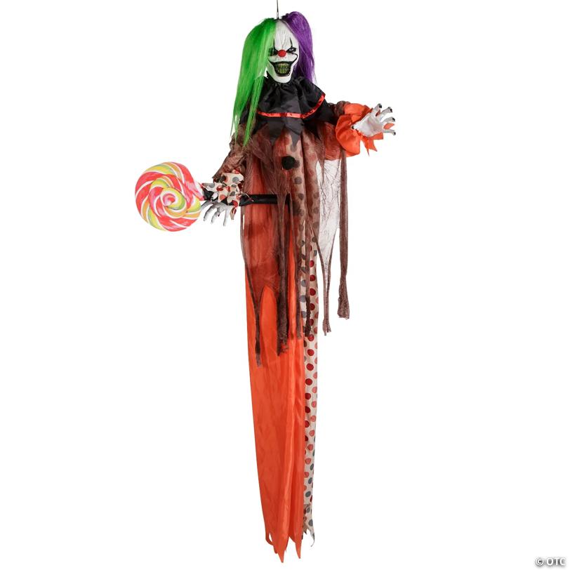 4 Ft. 5 1/4" Hanging Light-Up Clown Animated Prop Halloween Decoration