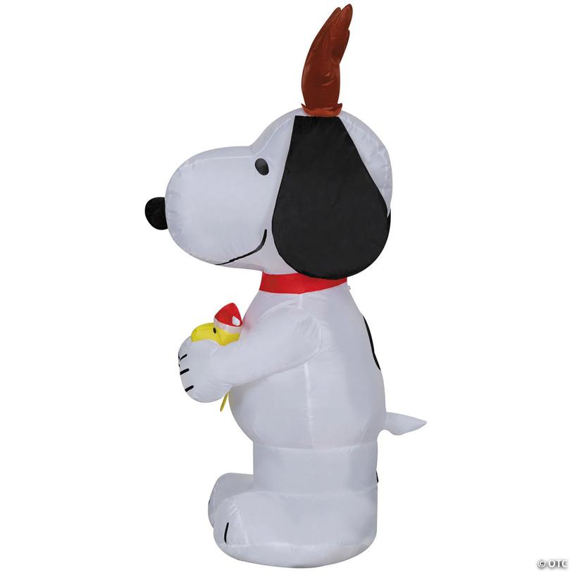 4 Ft. Airblown® Inflatable Peanuts® Christmas Snoopy with Antlers Outdoor Yard Decoration