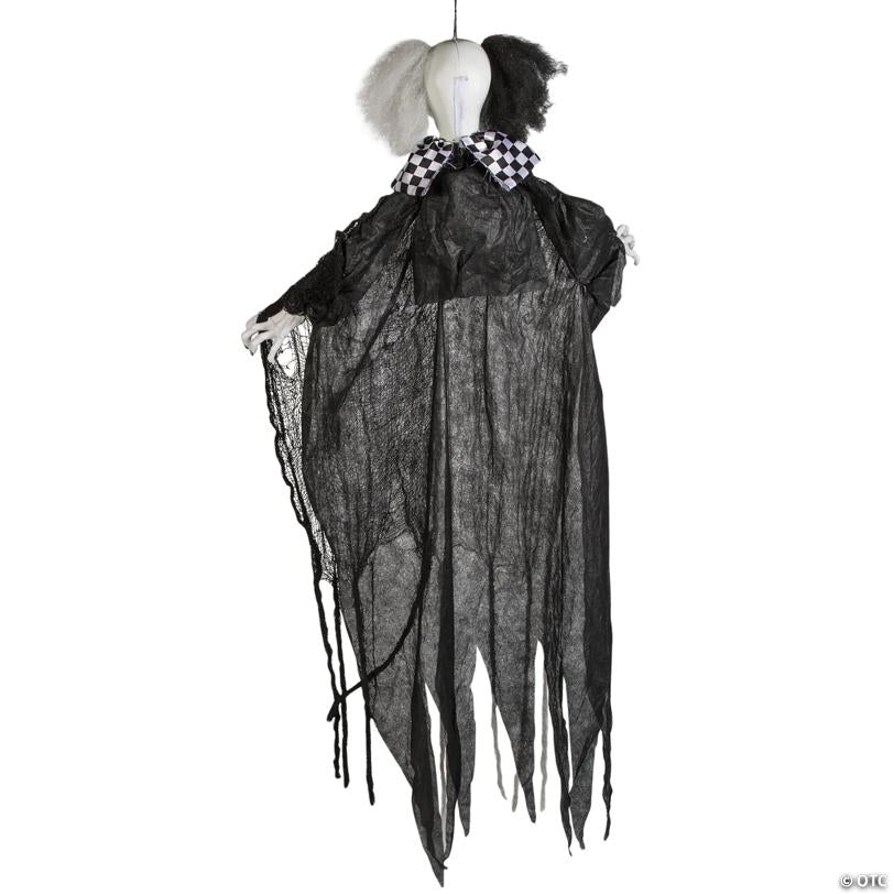 4 Ft. Hanging Black & White Clown Animated Prop Halloween Decoration