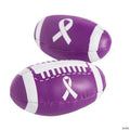 4" Mini Purple Awareness Ribbon Foam Footballs - 12 Pc.