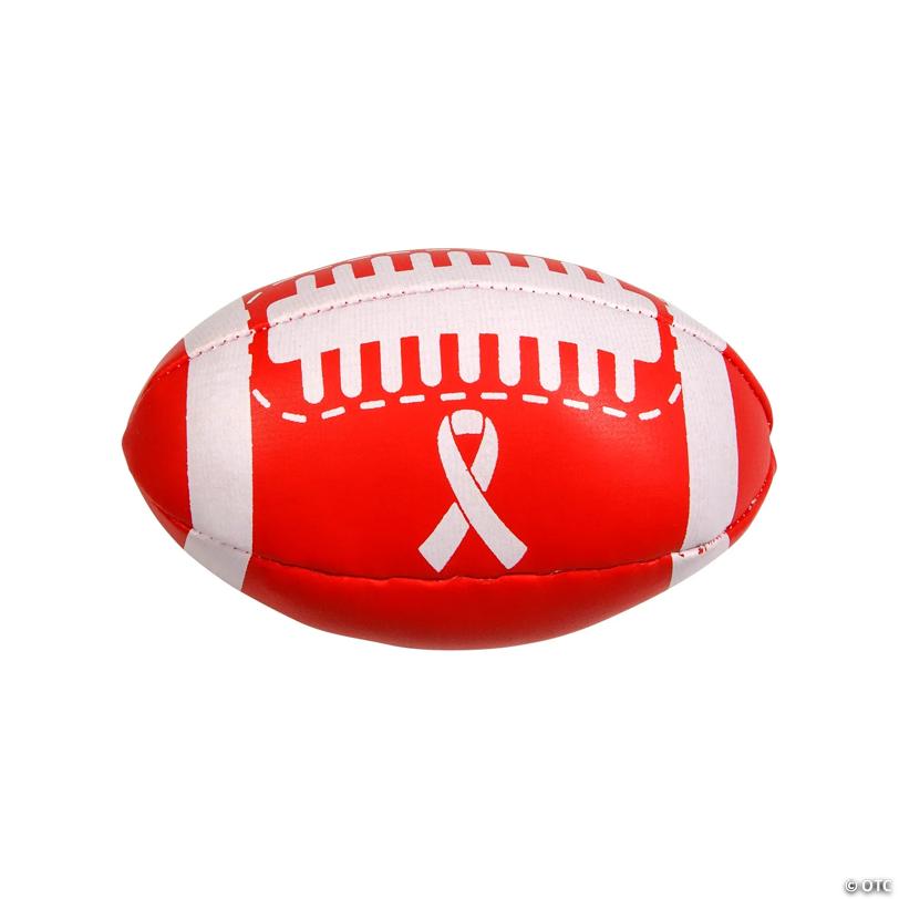4" Mini Red Awareness Ribbon Foam Footballs - 12 Pc.