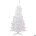 4' Pre-Lit Woodbury White Pine Slim Artificial Christmas Tree  Pink Lights