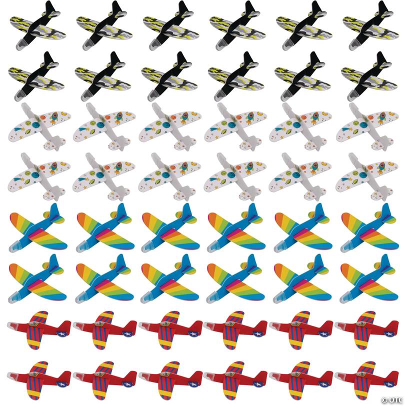 4" x 3 1/2" Bulk 72 Pc. Mini Foam Airplane Gliders
