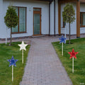 4ct Americana Stars 4th of July Pathway Marker Lawn Stakes  Clear Lights
