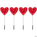 4ct Red Heart Valentine's Day Pathway Marker Lawn Stakes  Clear Lights