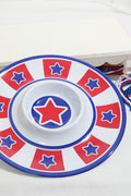15" Melamine Americana Chip & Dip Plate