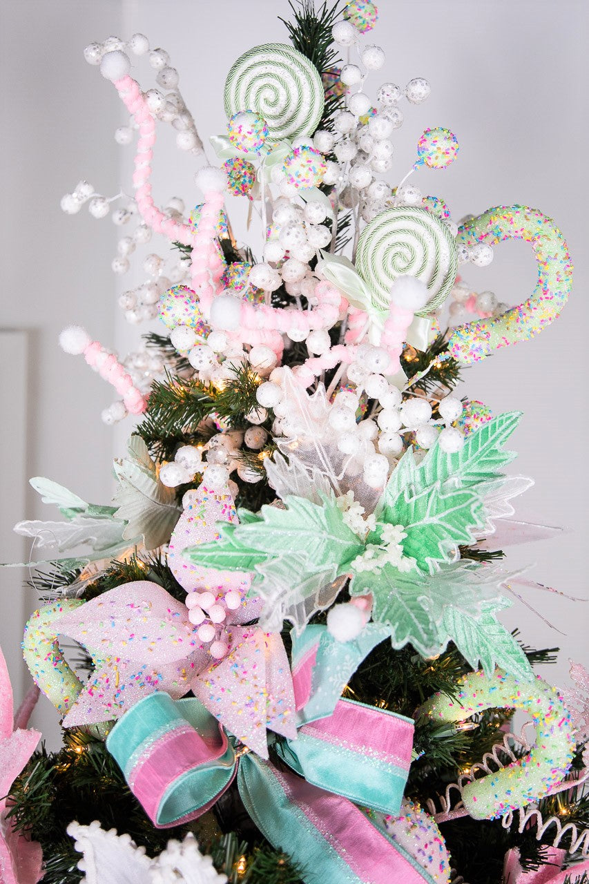 29” Glitter Crabapple Spray - White