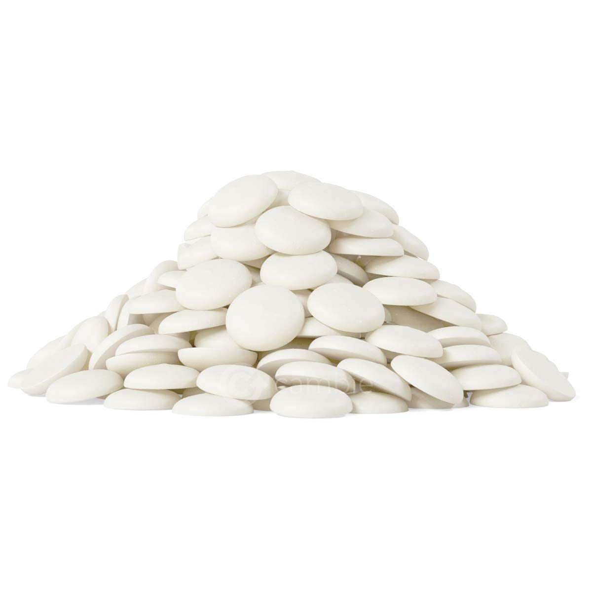 Merckens Super Bright White Chocolate Confectionery Wafers – 25 lb Wholesale Case