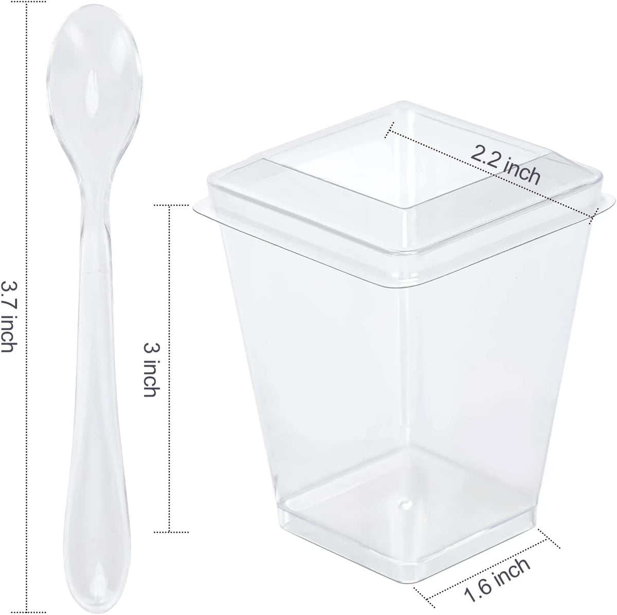5 oz Plastic Dessert Cups with Lids Parfait Cups with Lids Appetizer Cups for Party Mini Dessert Cups with Spoons