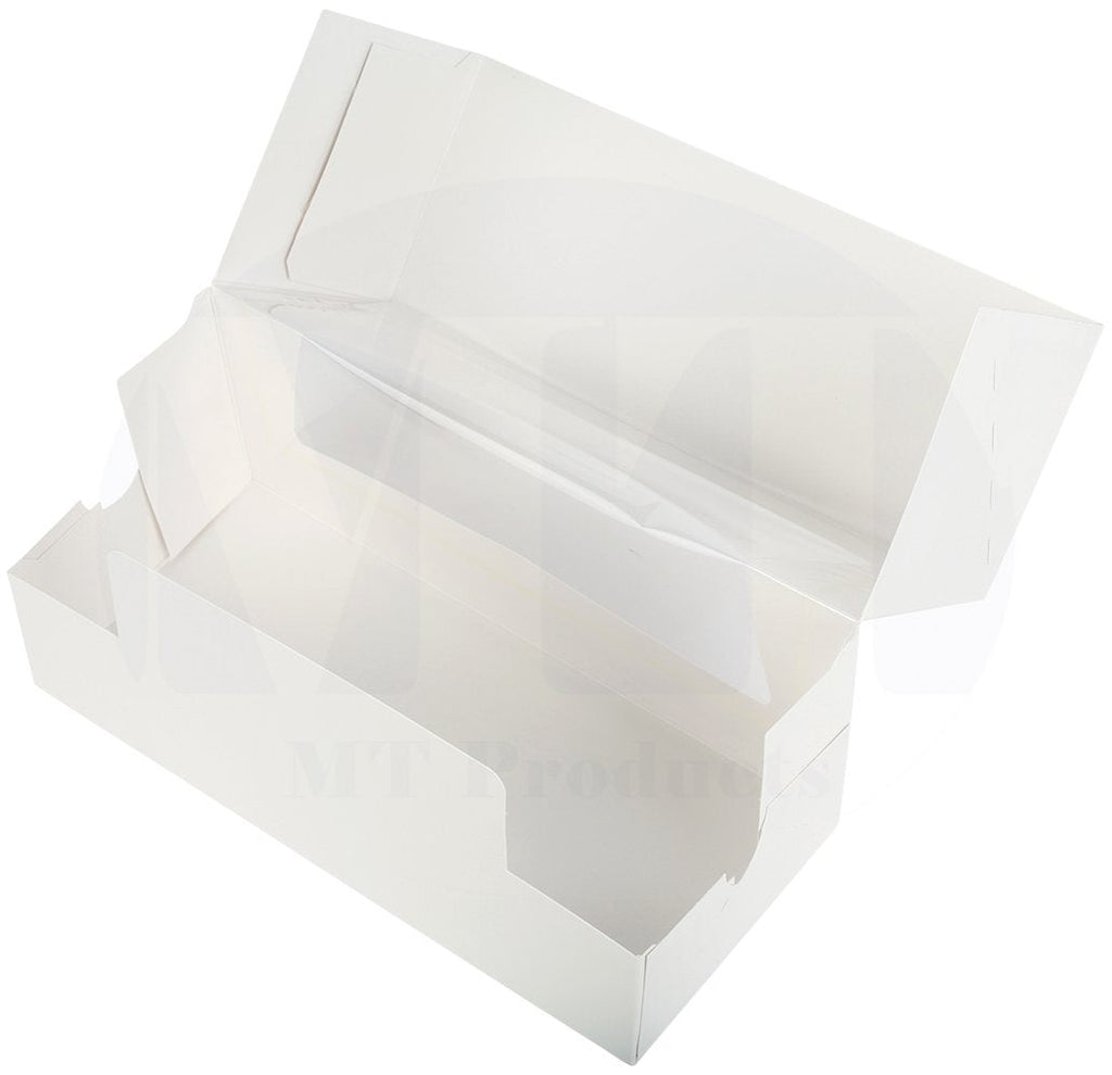 9 x 4 x 3.5" White Bakery Boxes with Window Pastry Boxes for Cakes, Cookies and Desserts