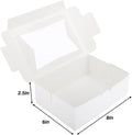 8 X 6 X 2.5" White Bakery Boxes with Window Pastry Boxes for Cakes, Cookies and Desserts