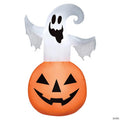 53" Blow-Up Inflatable Ghost Jack-O’-Lantern with Built-In LED Lights Outdoor Yard Decoration